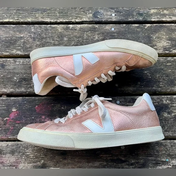 Anthropologie VEJA Rose Gold Metallic Esplar Sneakers - Picture 9 of 12